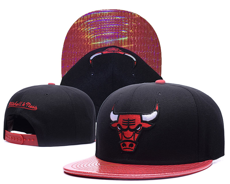 Bulls Fresh Logo Red Shine Mitchell & Ness Adjustable Hat GS