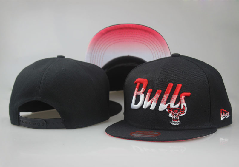 Bulls Team Logo Black Red Special Adjustable Hat LT