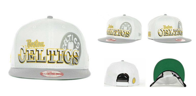 Celtics Team Logo White Gray Green Adjustable Hat LT