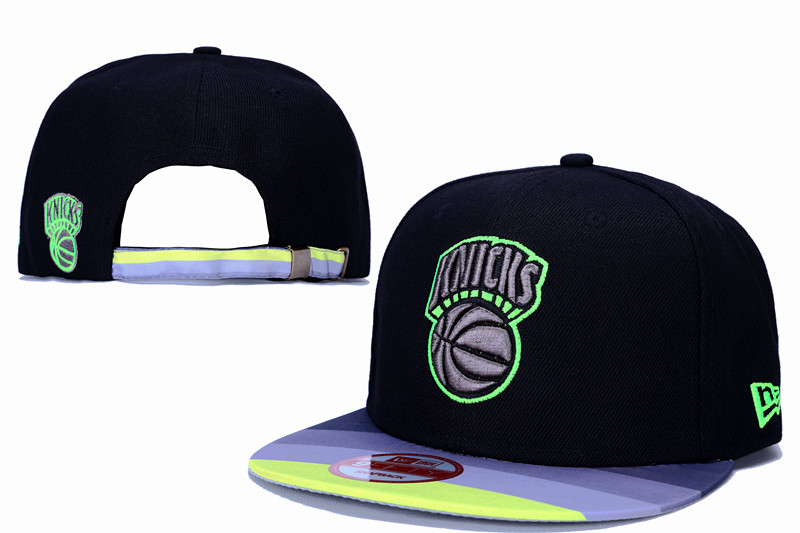 Knicks Team Logo Black Colorful Stripe Adjustable Hat LT