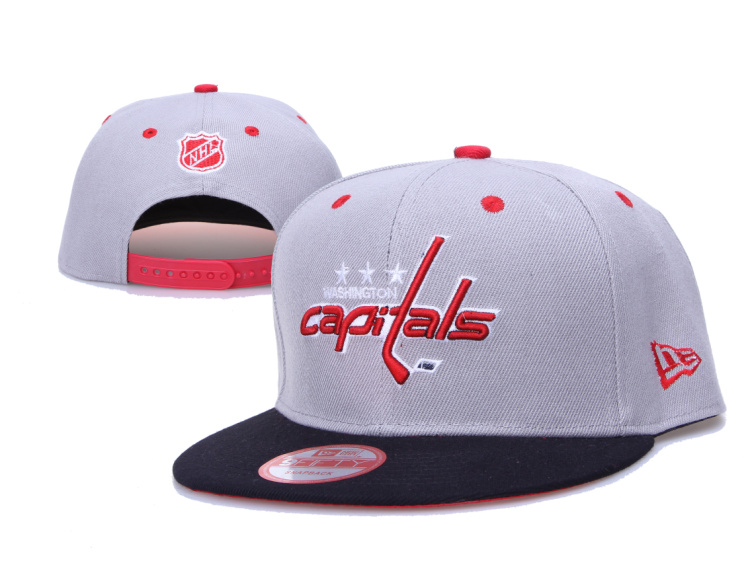 Capitals Team Logo Gray Black Adjustable Hat LH
