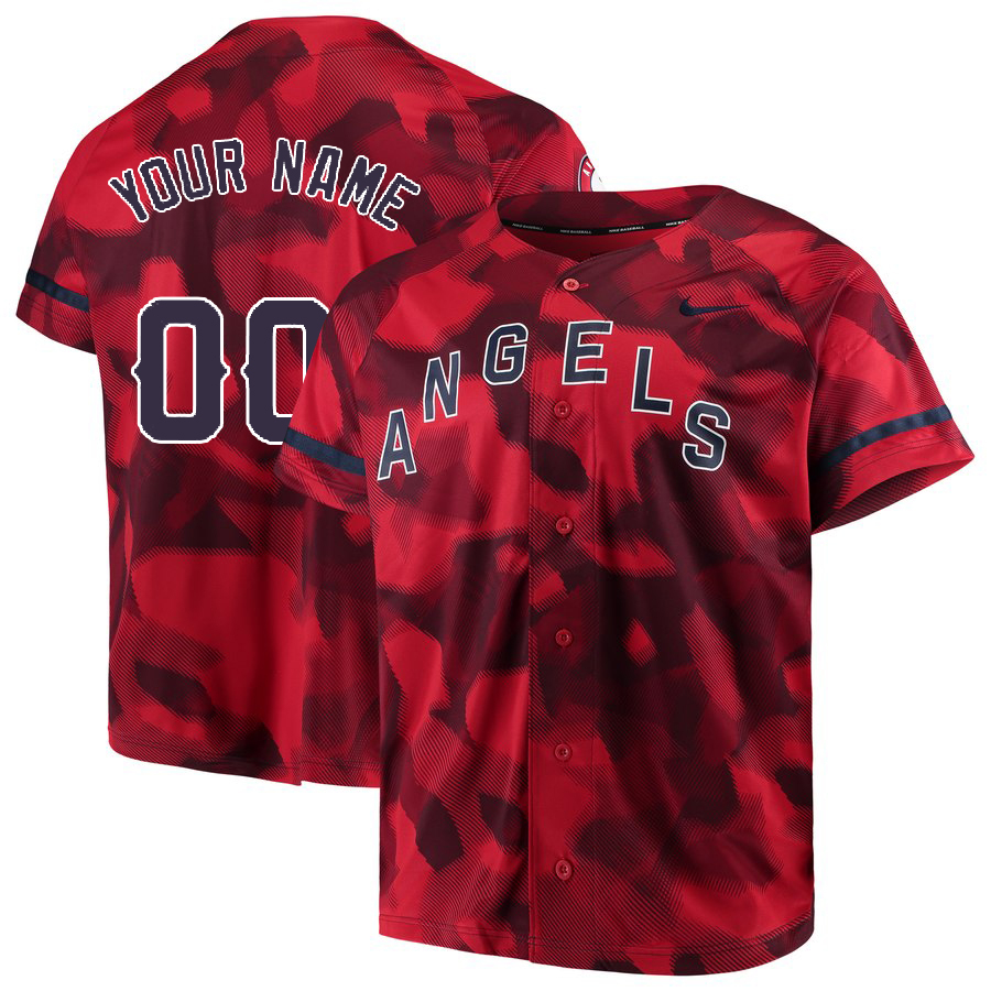 Angels Red Camo Fashion Men's Customized Jersey