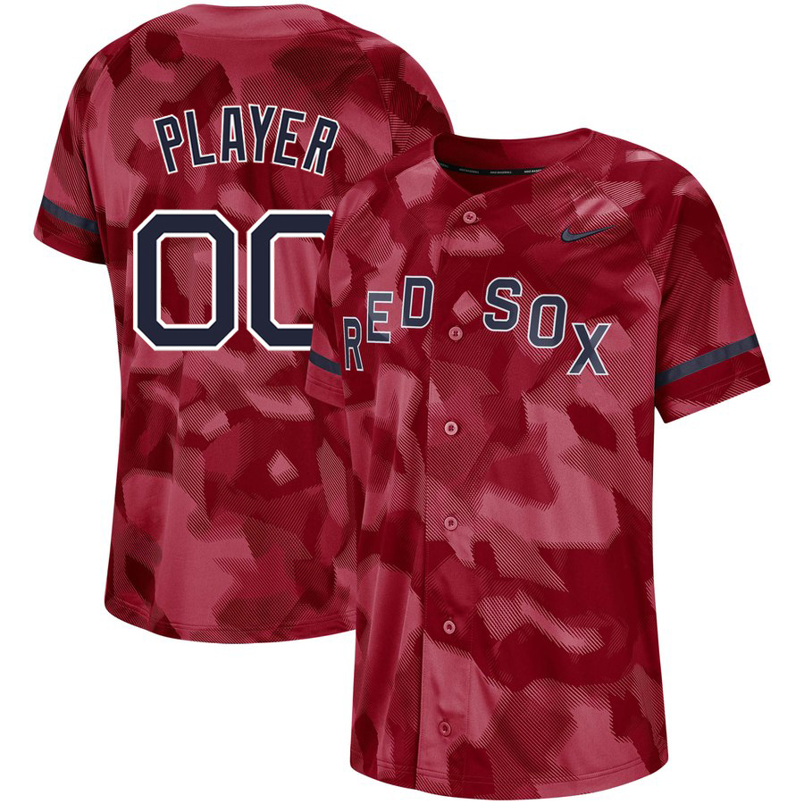 Red Sox Red Camo Fashion Men's Customized Jersey