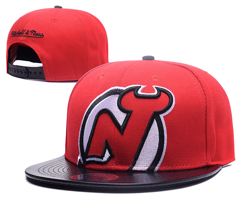 Devils Fresh Logo Black Red Mitchell & Ness Adjustable Hat GS