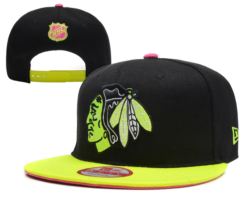 Blackhawks Team Logo Black Adjustable Hat YD