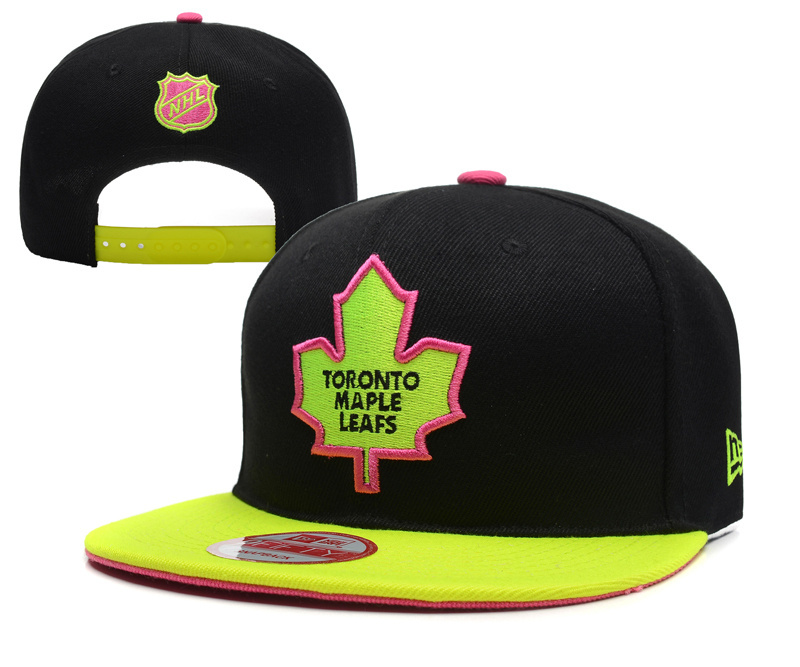 Maple Leafs Team Logo Black Yellow Adjustable Hat YD
