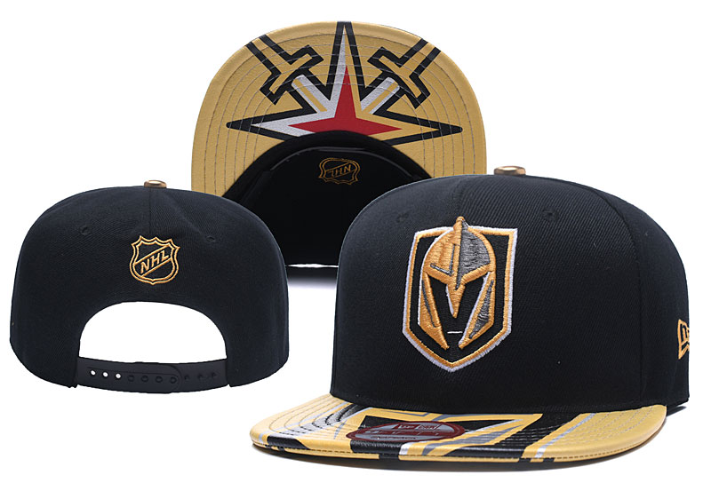 Vegas Golden Knights Team Logo Black Yellow Adjustable Hat YD