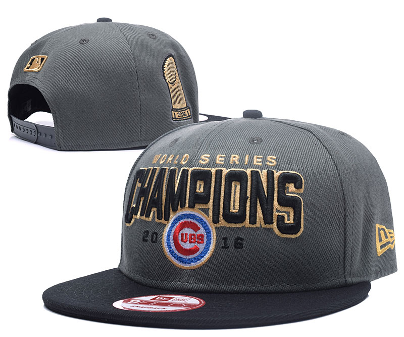 Cubs Fresh Logo 2016 World Series Champions Adjustable Hat GS