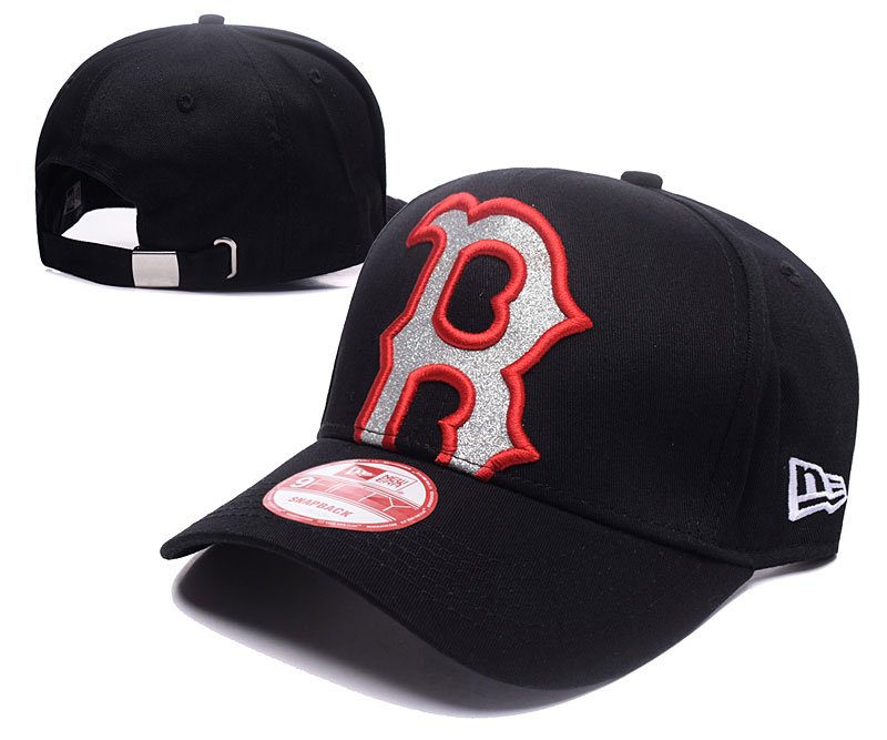 Red Sox Team Logo Black Adjustable Hat GS
