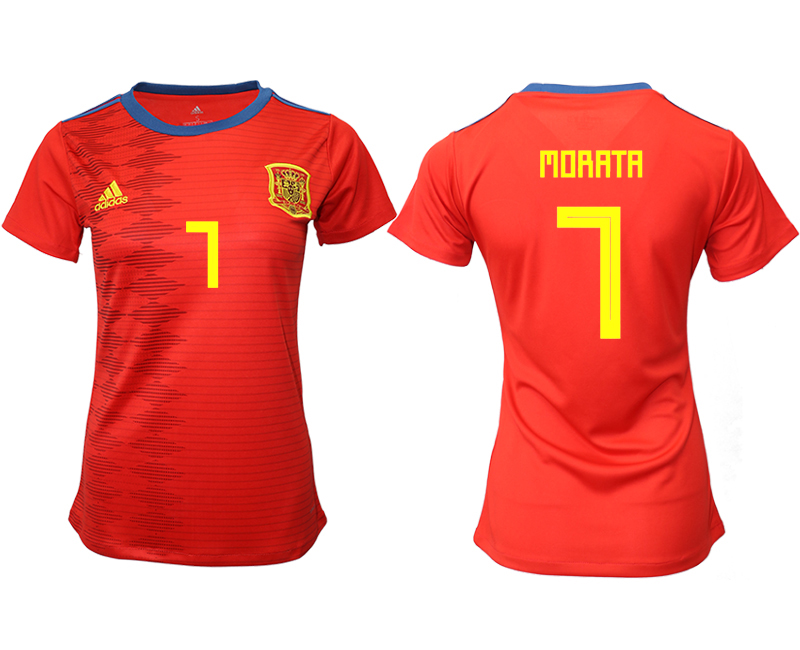 2019-20 Spain 7 MORATA Home Women Soccer Jersey