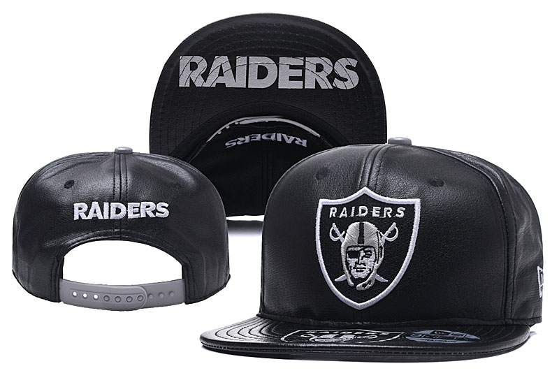Raiders Team Logo Black Adjustable Hats YD