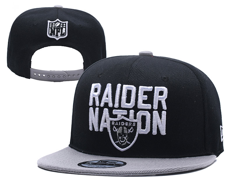 Raiders Team Logo Black Gray Adjustable Hat YD