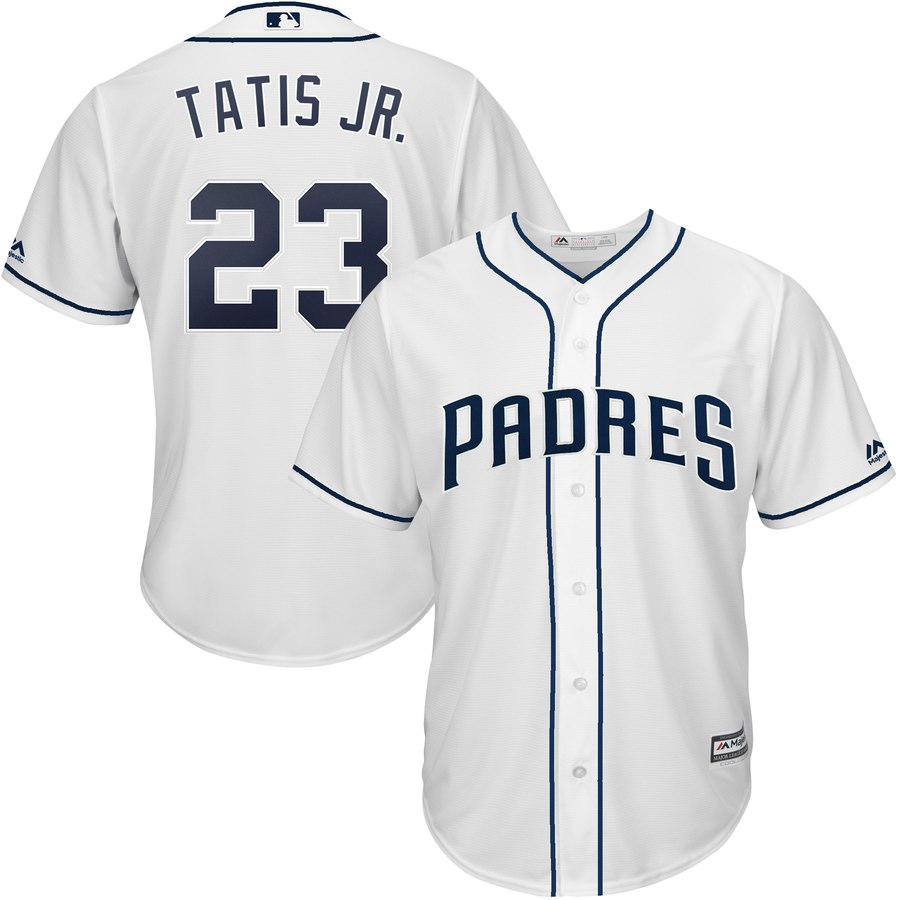 Padres 23 Fernando Tatis Jr. White Cool Base Jersey