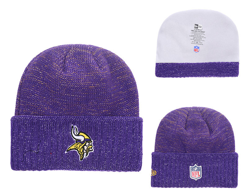 New York Giants Fresh Logo Purple Pom Knit Hat YD
