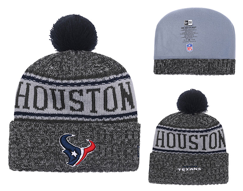 Texans Graphite 2018 NFL Sideline Pom Knit Hat YD
