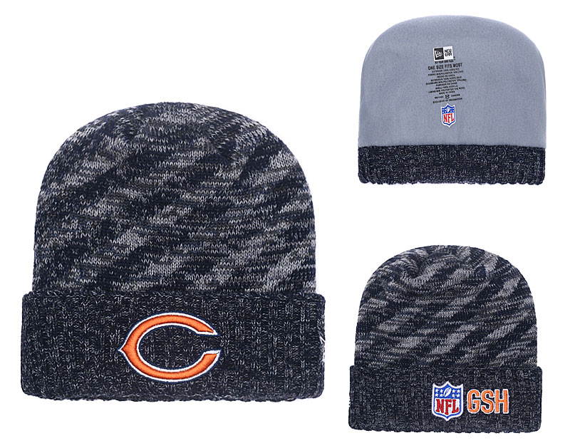 Bears 2018 NFL Sideline Cold Weather Navy Cuffed Knit Hat YD