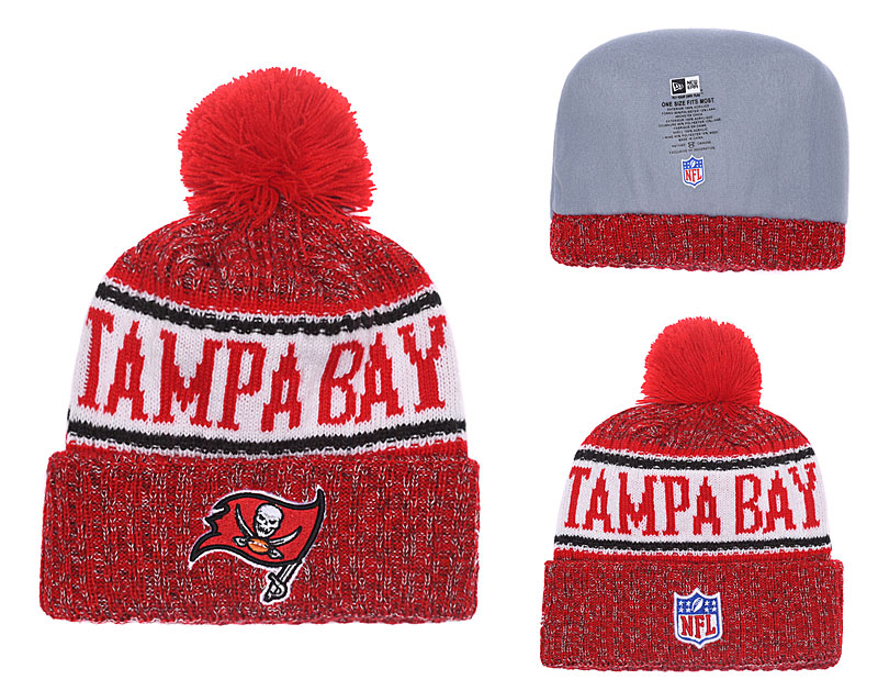 Buccaneers Red 2018 NFL Sideline Pom Knit Hat YD