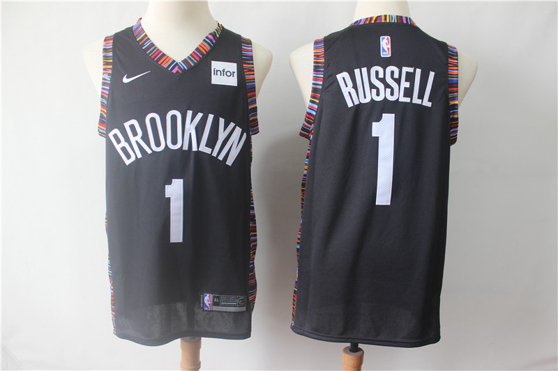 Nets 1 D'Angelo Russell Black City Edition Nike Swingman Jersey