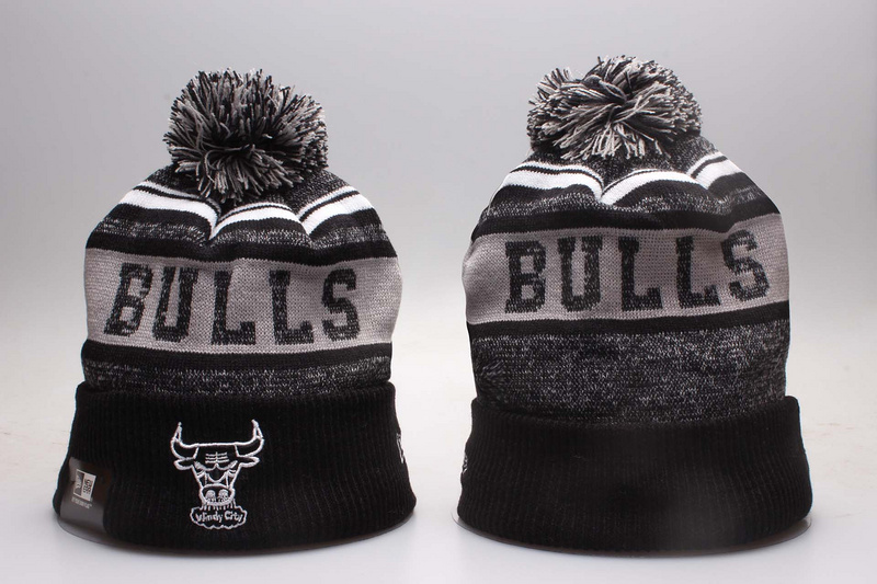 Bulls Fresh Logo Black & Grey Knit Hat YP