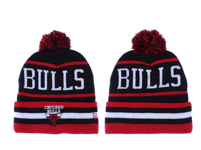 Bulls Fresh Logo Black Red Knit Hat LX