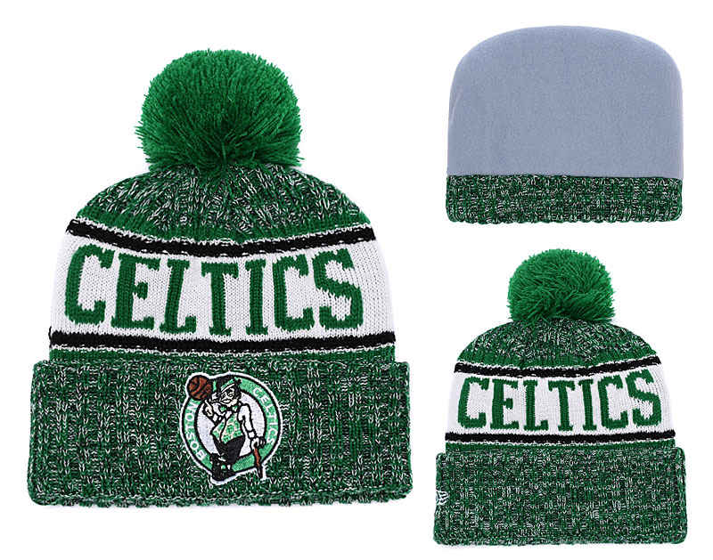 Celtics Fresh Logo Green Pom Knit Hat YD