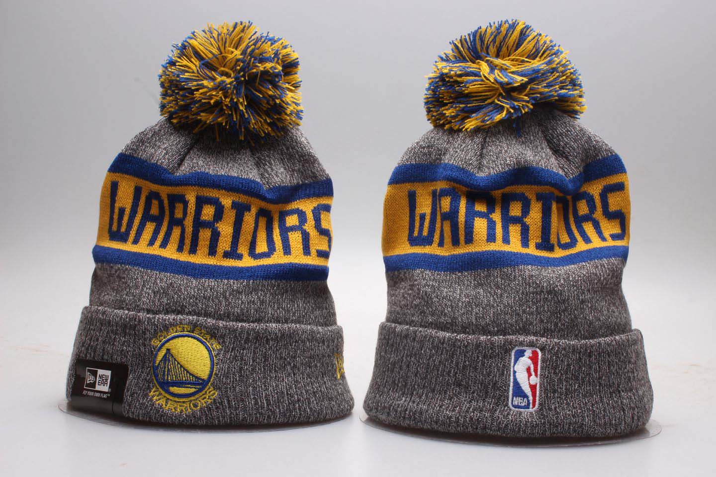 Warriors Team Logo Gray Knit Hat YP