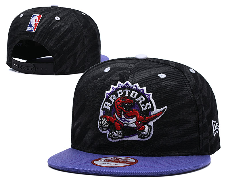 Raptors Team Logo Black Purple Adjustable Hat TX