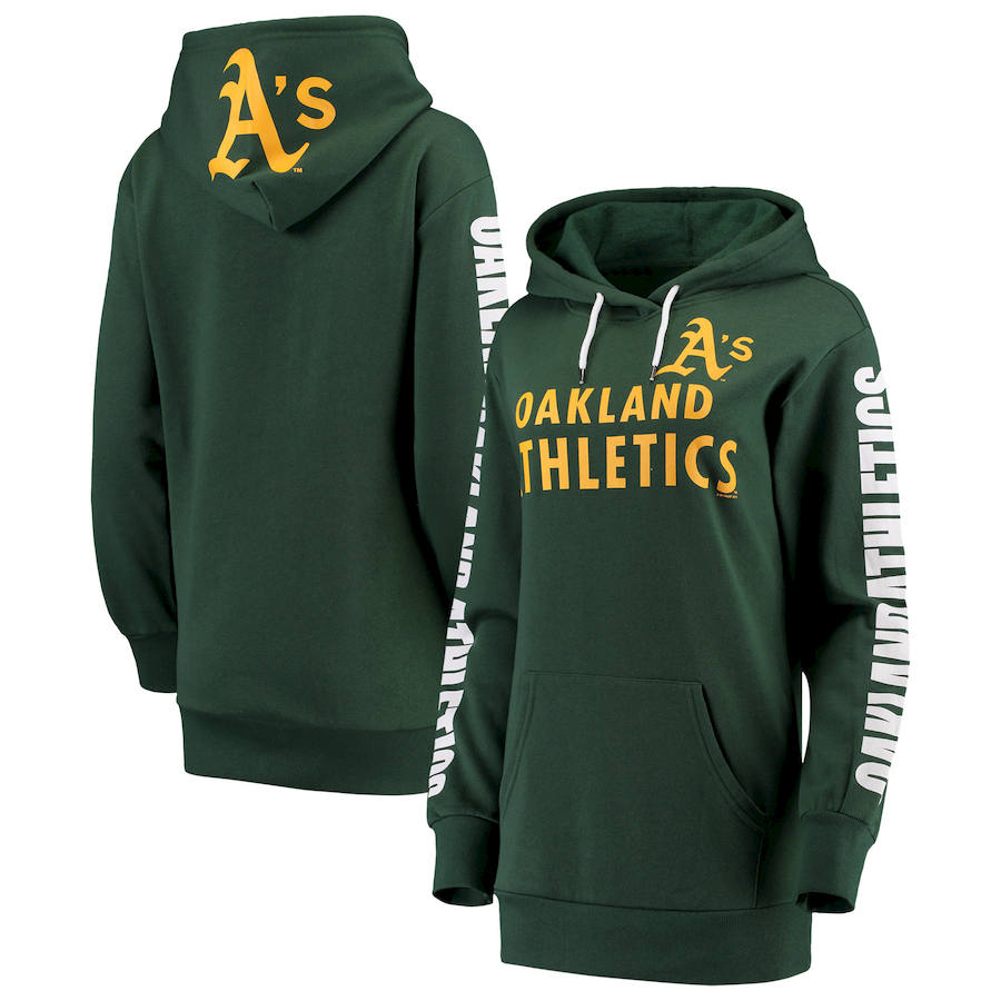 Oakland Athletics G III 4Her by Carl Banks Women's Extra Innings Pullover Hoodie Green
