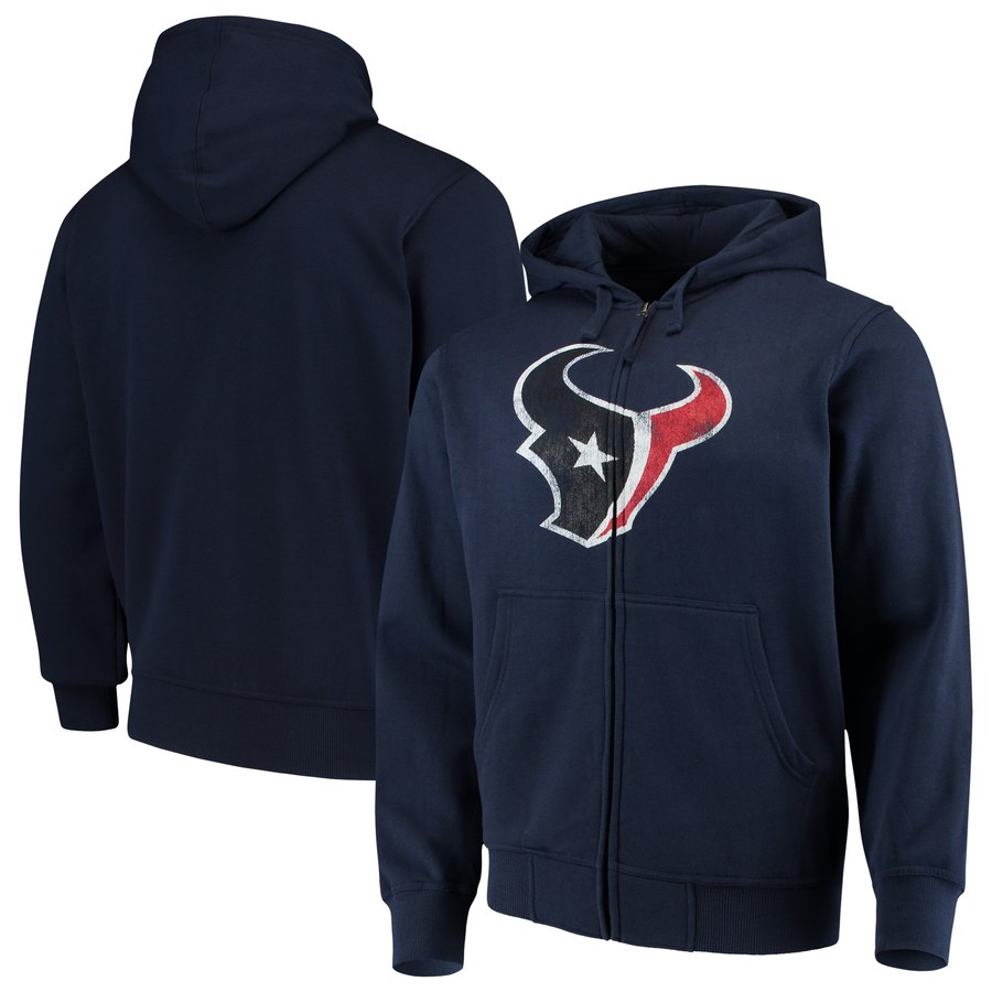 Houston Texans G III Sports by Carl Banks Primary Logo Full Zip Hoodie Navy