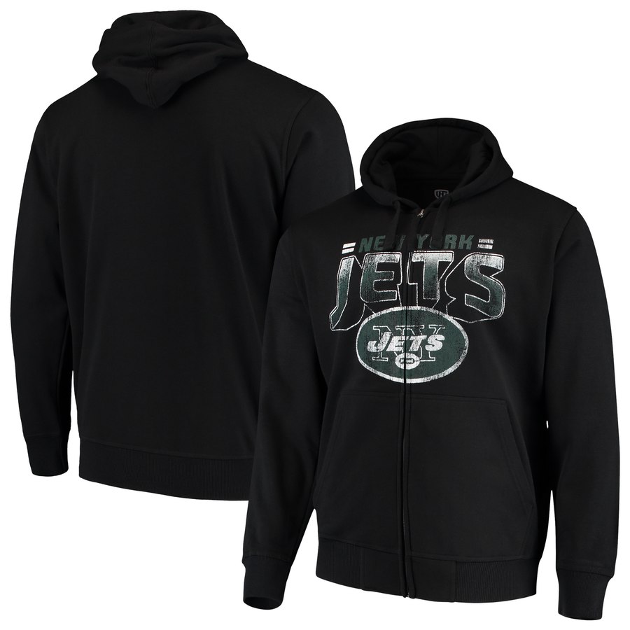 New York Jets G III Sports by Carl Banks Perfect Season Full Zip Hoodie Black