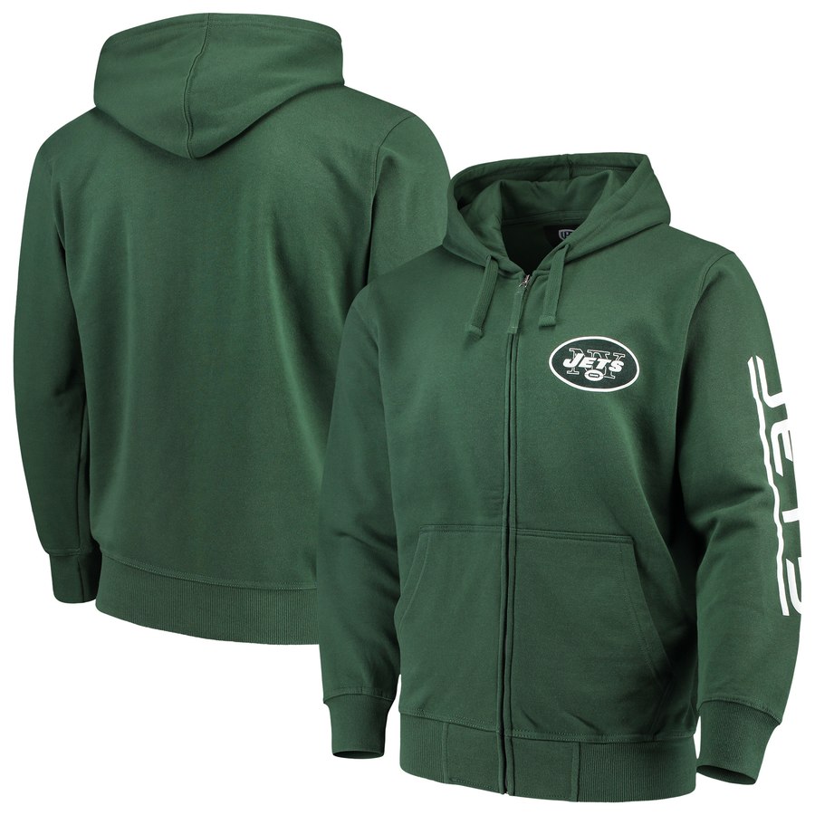 New York Jets G III Sports by Carl Banks Post Route Full Zip Hoodie Green