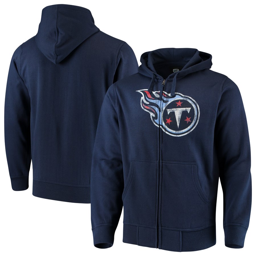 Tennessee Titans G III Sports by Carl Banks Primary Logo Full Zip Hoodie Navy