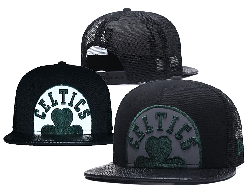 Celtics Team Logo Black Mesh Adjustable Hat GS