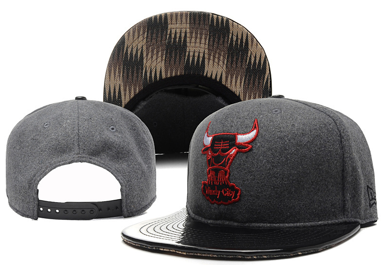 Bulls Team Logo Gray Adjustable Hat YD