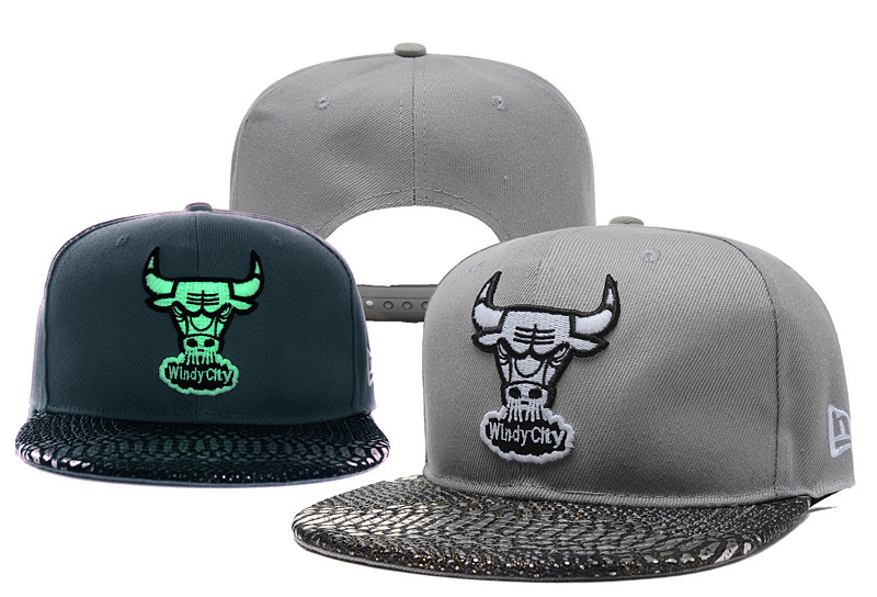 Bulls Team Logo Gray Luminous Adjustable Hat YD