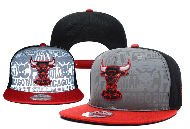 Bulls Team Logo Silver Black Adjustable Hat YD