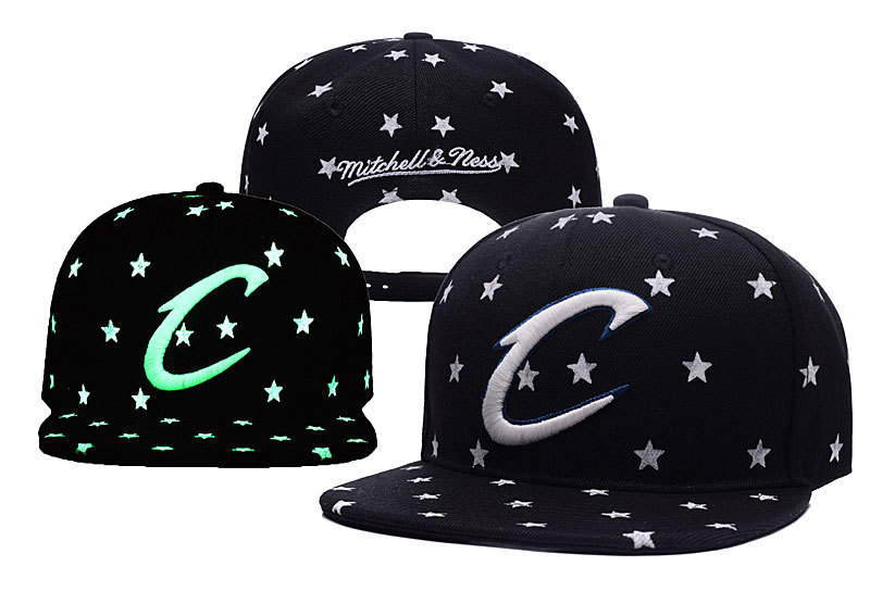 Cavaliers Team Logo Black Luminous Mitchell & Ness Adjustable Hat YD