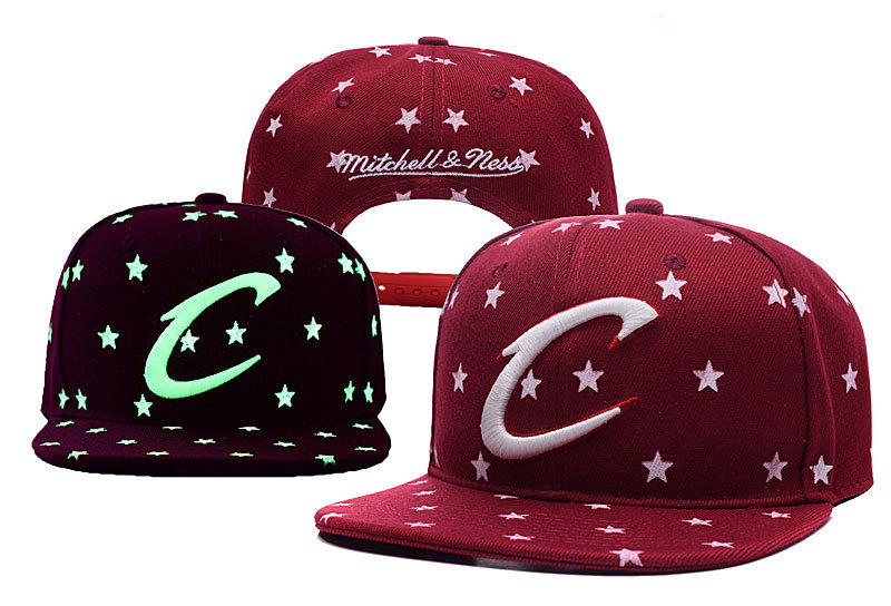 Cavaliers Team Logo Red Luminous Mitchell & Ness Adjustable Hat YD