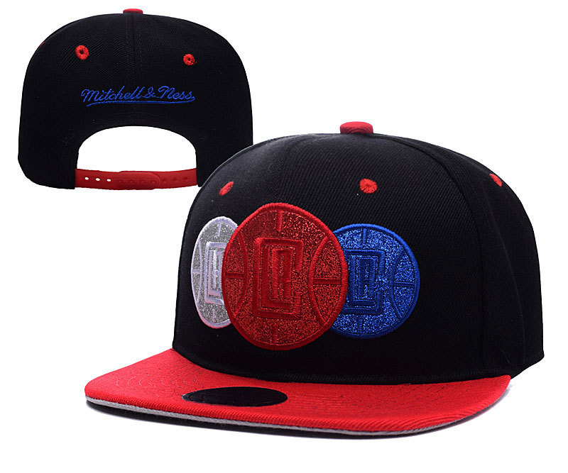 Clippers Team Logo Black Mitchell & Ness Adjustable Hat YD