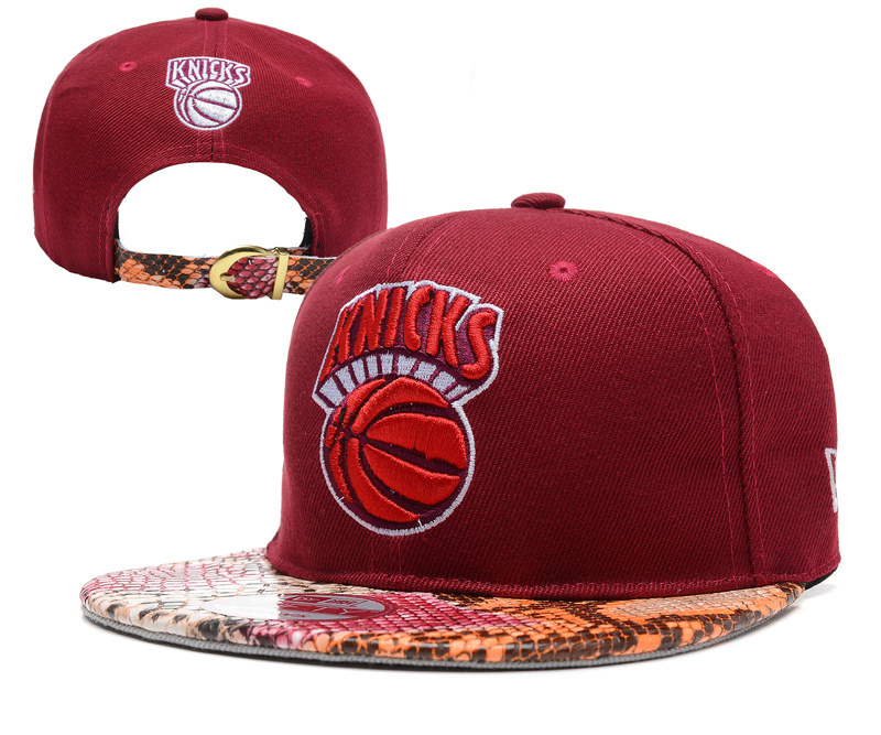 Knicks Team Logo Red Adjustable Hat YD
