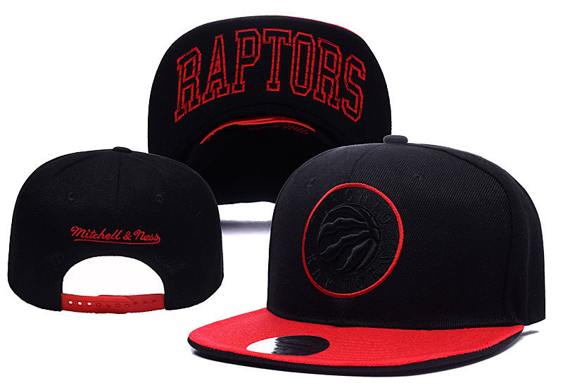 Raptors Team Logo Red Black Mitchell & Ness Adjustable Hat YD
