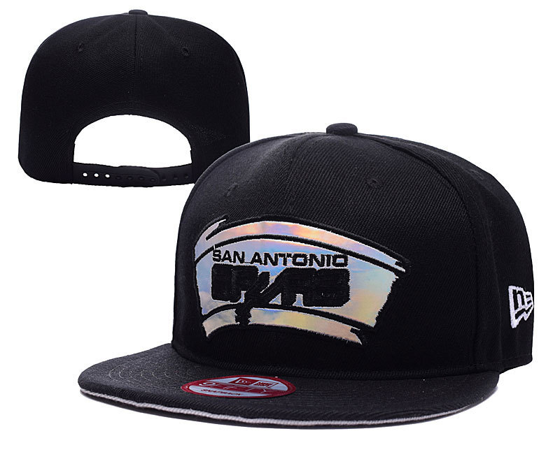 Spurs Fresh Logo Black Shine Mitchell & Ness Adjustable Hat YD