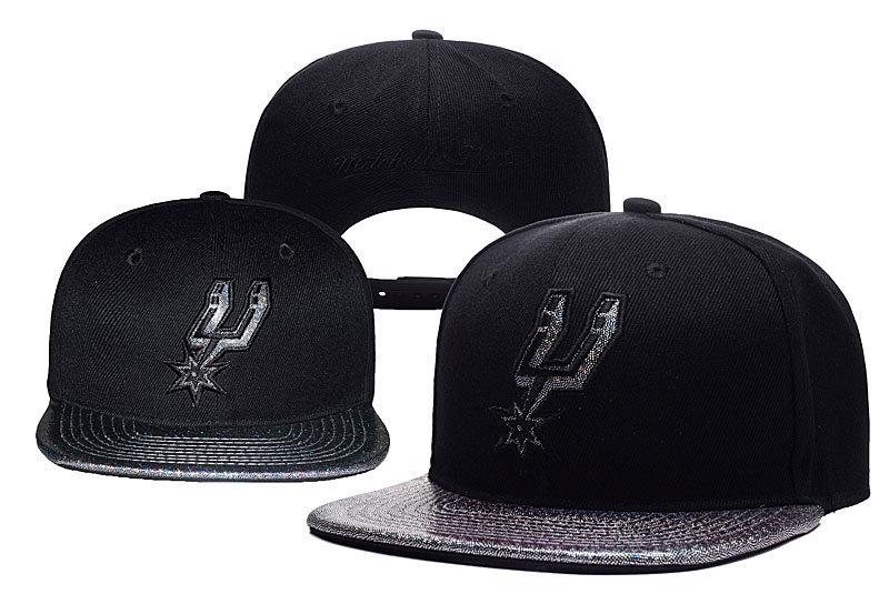 Spurs Team Logo Silver Black Adjustable Hat YD