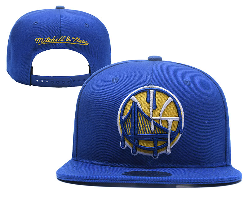 Warriors Team Logo Blue Mitchell & Ness Adjustable Hat YD