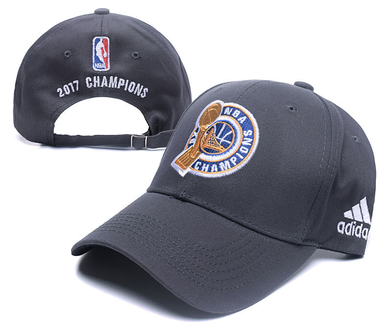 Warriors Team Logo Gray 2017 NBA Champions Peaked Adjustable Hat YD