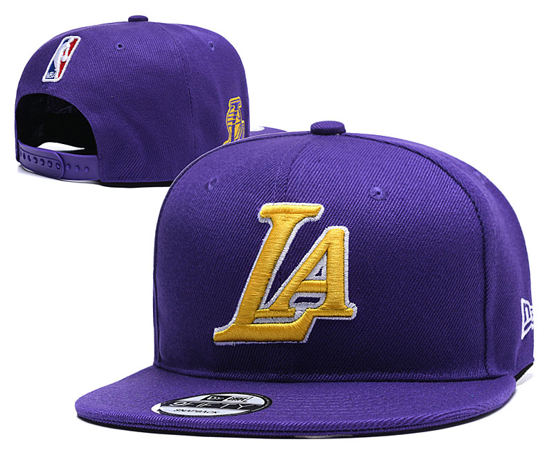 Lakers Team Logo Purple Adjustable Hat YD
