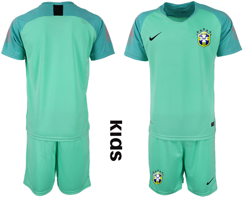 2019-20 Brazil Blue Youth Goalkeeper Soccer Jersey