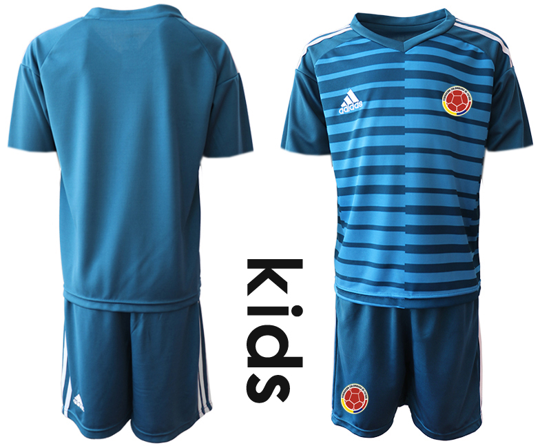 2019-20 Colombia Blue Youth Goalkeeper Soccer Jersey