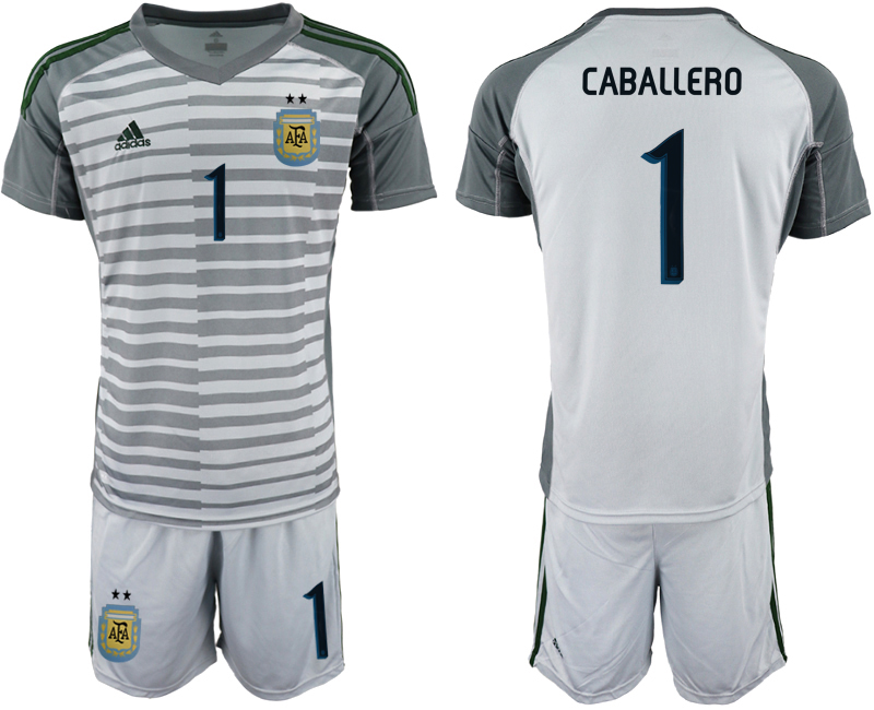2019-20 Argentina 1 CABALLERO Gray Goalkeeper Soccer Jersey