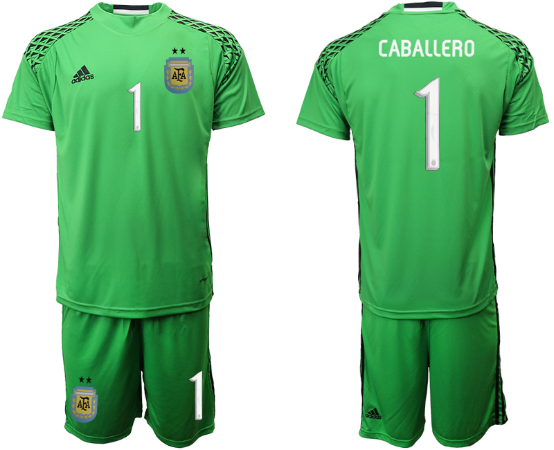 2019-20 Argentina Green 1 CABALLERO Goalkeeper Soccer Jersey